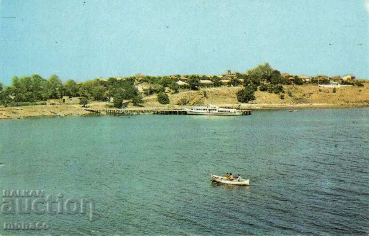 Carte poștală veche - Ahtopol, Vedere generală cu portul