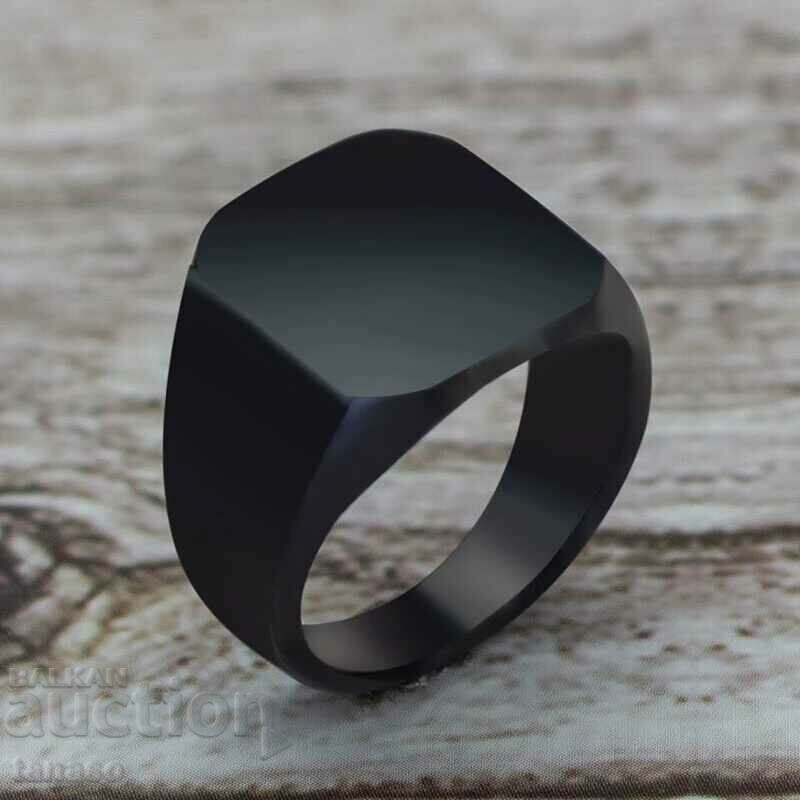 Мъжки пръстен черен мат