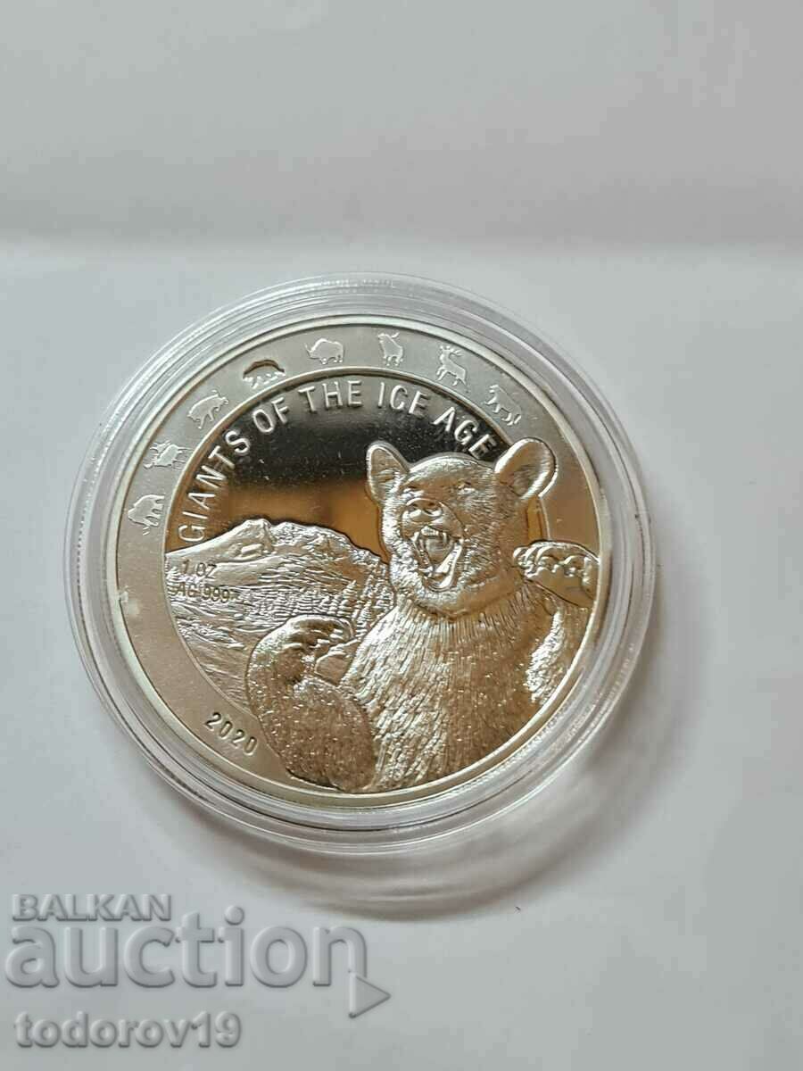 Auction  1 oz Silver Giants Ice Age-Bear 2021
