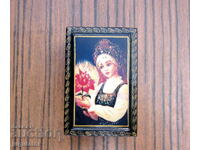 vintage ρωσικό σοβιετικό ξύλινο κουτί κοσμημάτων