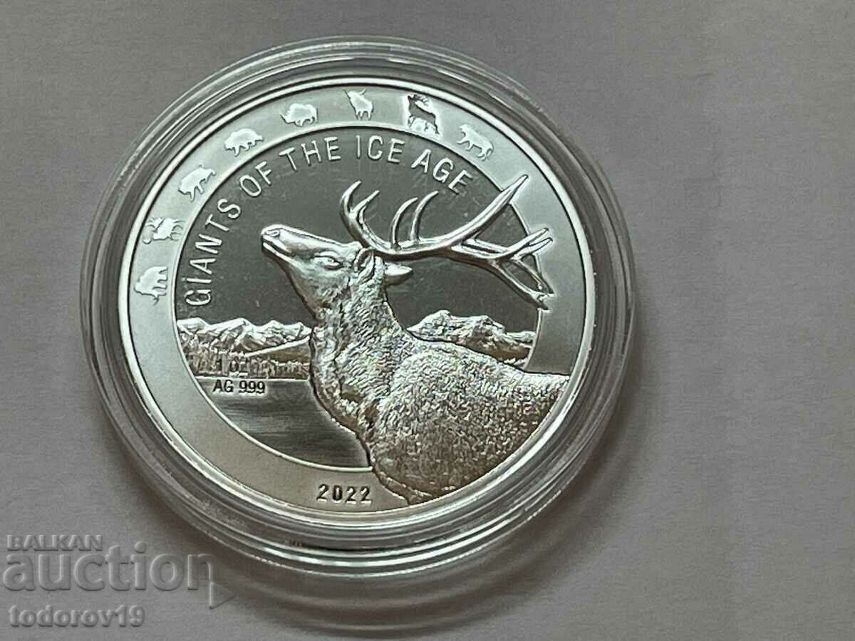 Auction 1 oz Silver Giants Ice Age-Reindeer 2022 Auction 1 oz Silver Giants Ice Age-Reindeer 2022