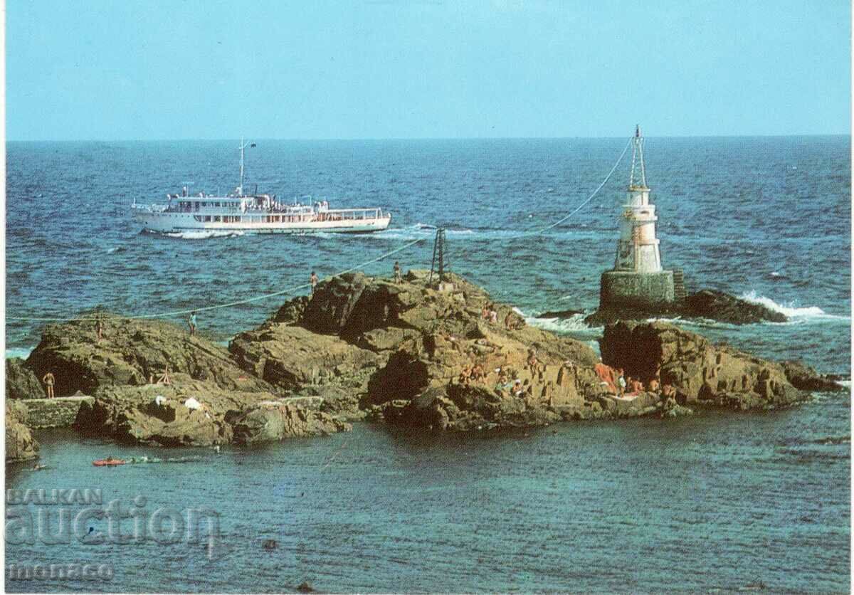 Παλιά καρτ ποστάλ - Ahtopol, Οι βράχοι στο φάρο
