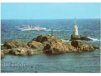 Old postcard - Ahtopol, The rocks at the lighthouse