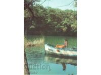 Παλιά καρτ ποστάλ - ποταμός Ropotamo, θέα με μια βάρκα