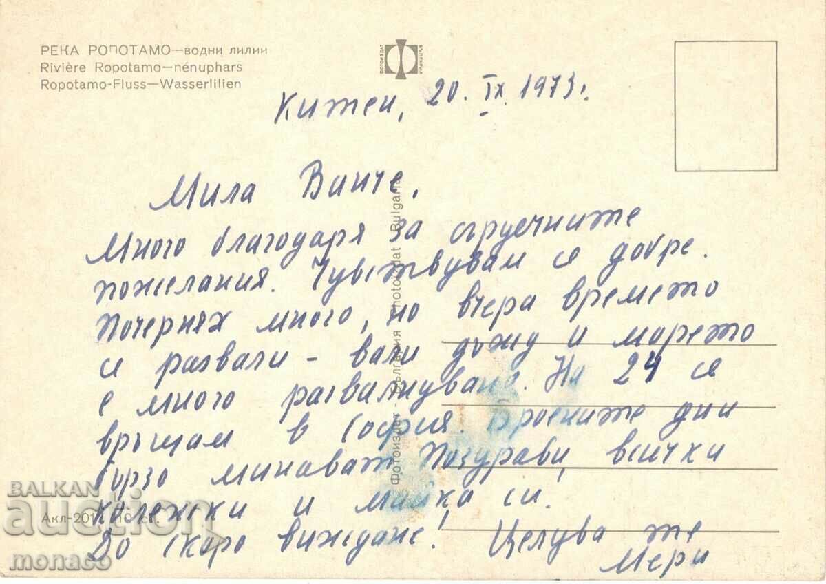 Old postcard - Ropotamo river, Water lilies with price 0.60 BGN | € 0.31