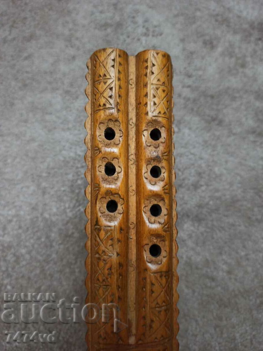 Balkan rare carved folk instrument double ended flute with price 400.00 BGN | € 204.52