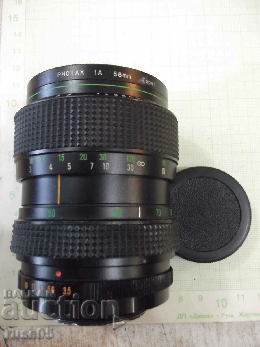 Lens "HANIMEX-1:3.5-f=38mm-100mm" for camera working