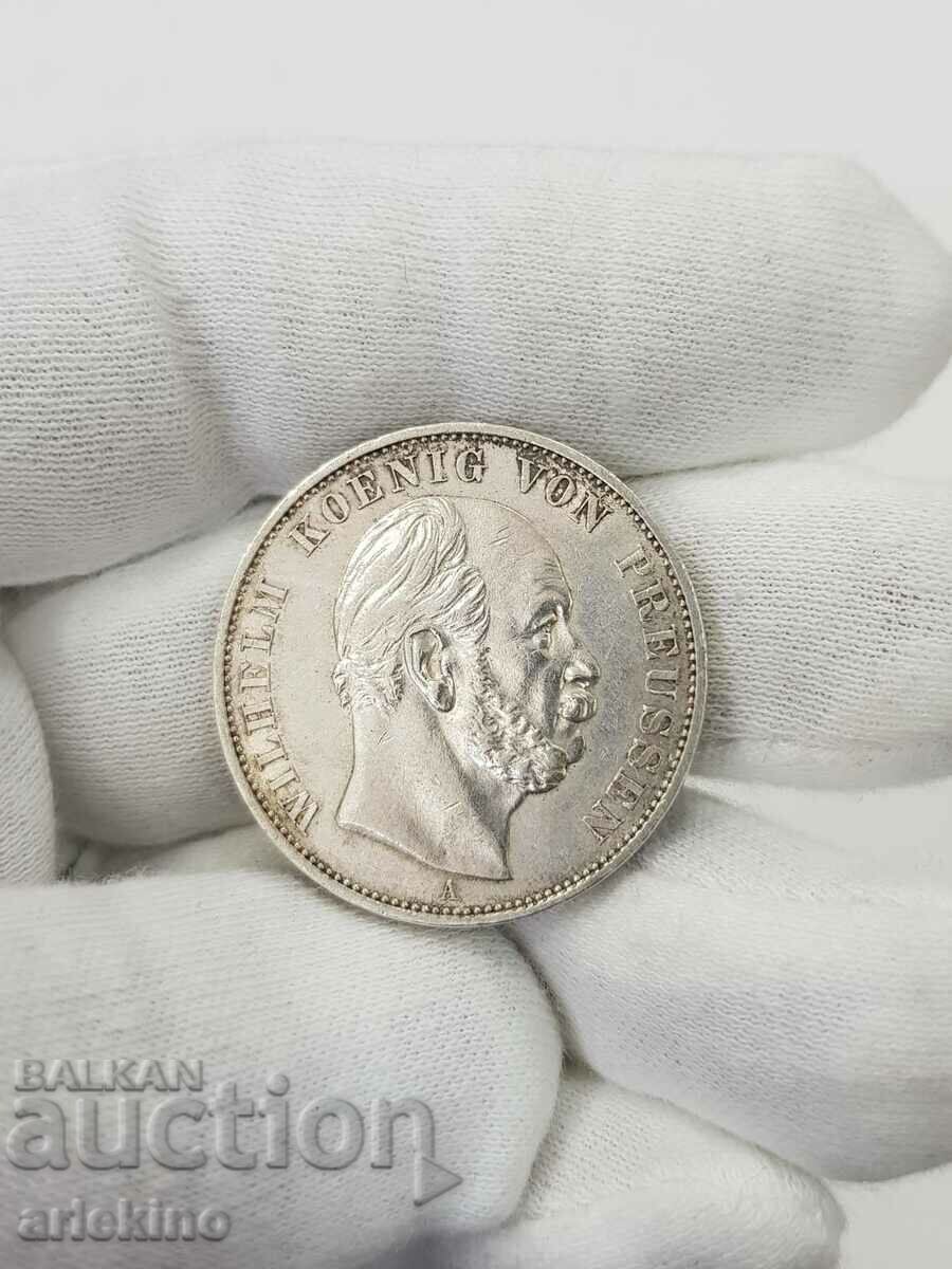 Monedă germană rară Taler 1871 Prusia Wilhelm - 6