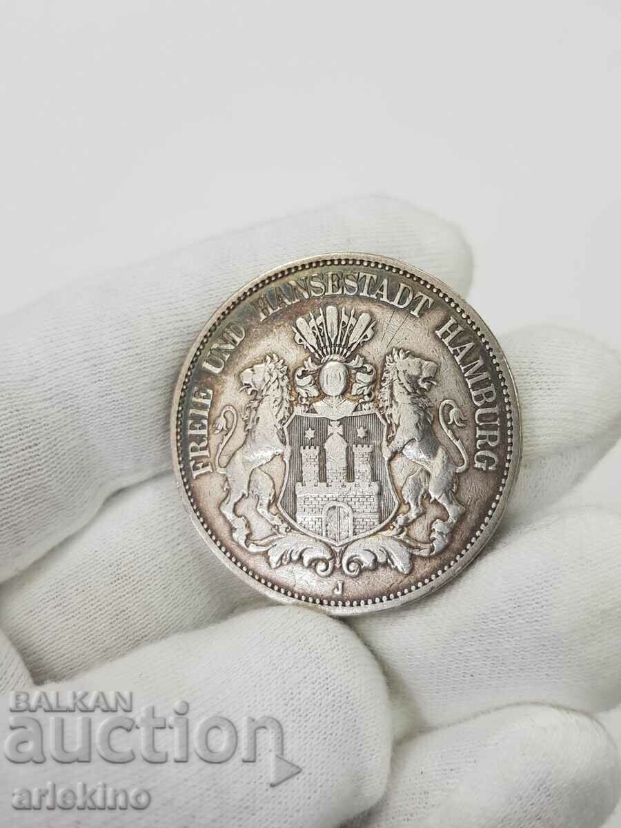 Rare German Coin 5 Marks Hamburg 1876 J. with price 190.00 BGN | € 97.15 Rare German Coin 5 Marks Hamburg 1876 J. with price 190.00 BGN | € 97.15