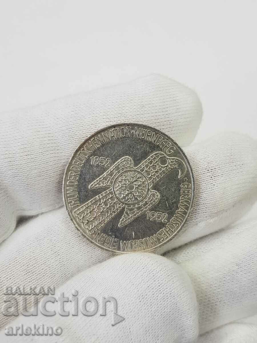Auction Very Rare German 5 Mark 1852-1952 D Jubilee Coin Auction Very Rare German 5 Mark 1852-1952 D Jubilee Coin