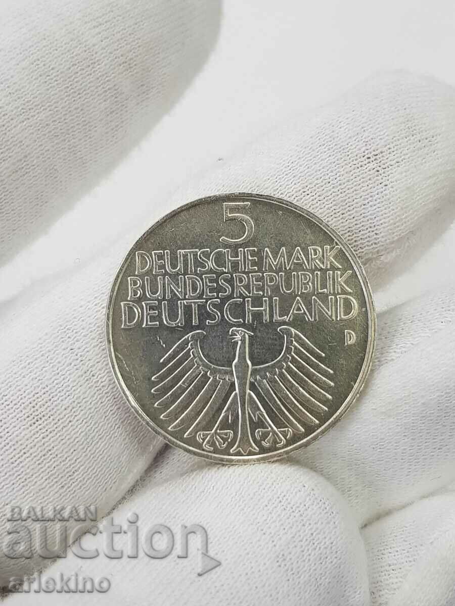 Monedă germană de 5 mărci 1852-1952 D Jubilee foarte rar - 7 Monedă germană de 5 mărci 1852-1952 D Jubilee foarte rar - 7