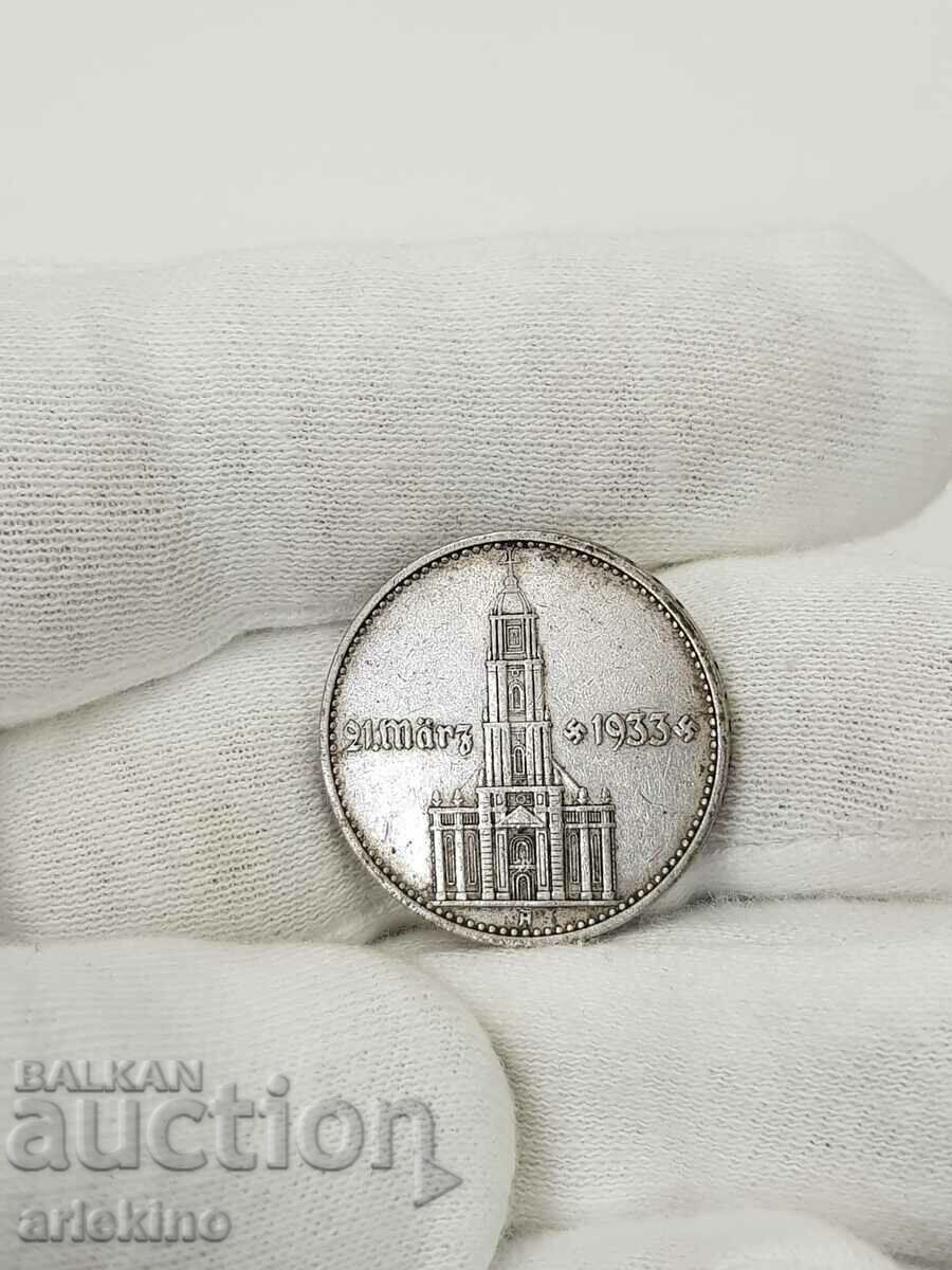 Monedă rară germană de 2 mărci 1934