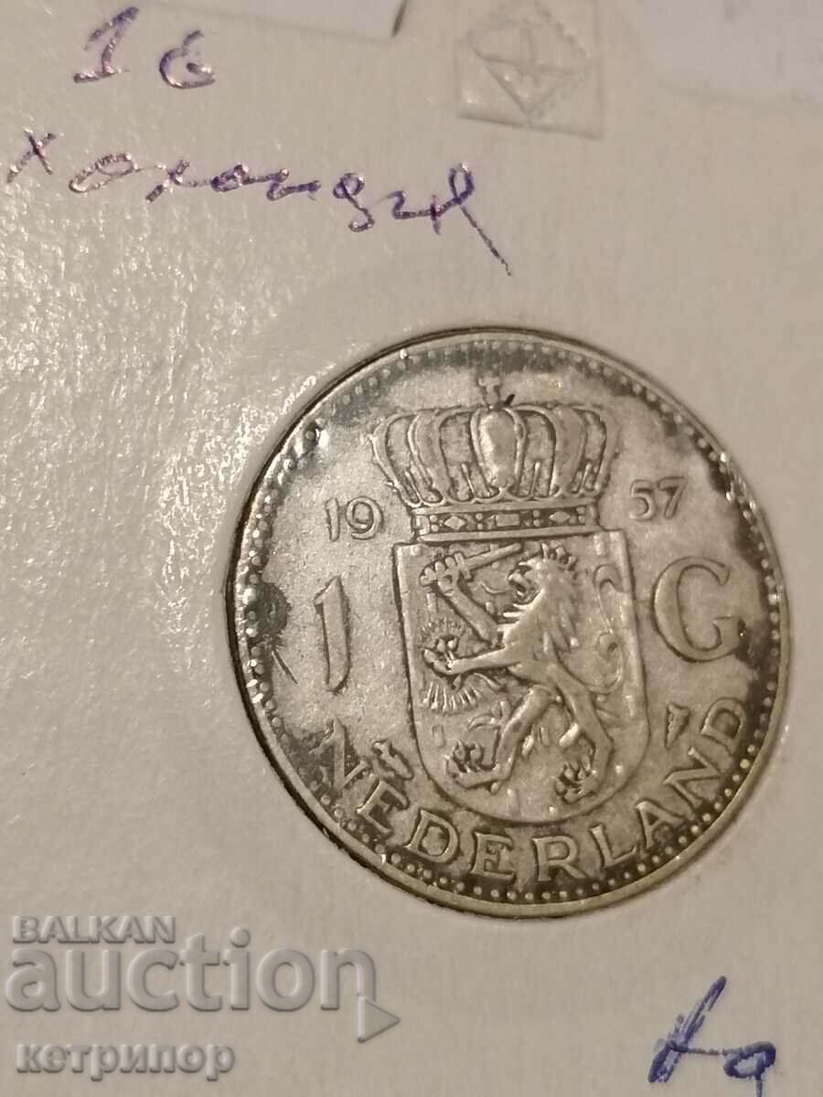 1 guilder Netherlands silver 1954
