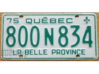 Καναδική πινακίδα κυκλοφορίας QUEBEC 1975