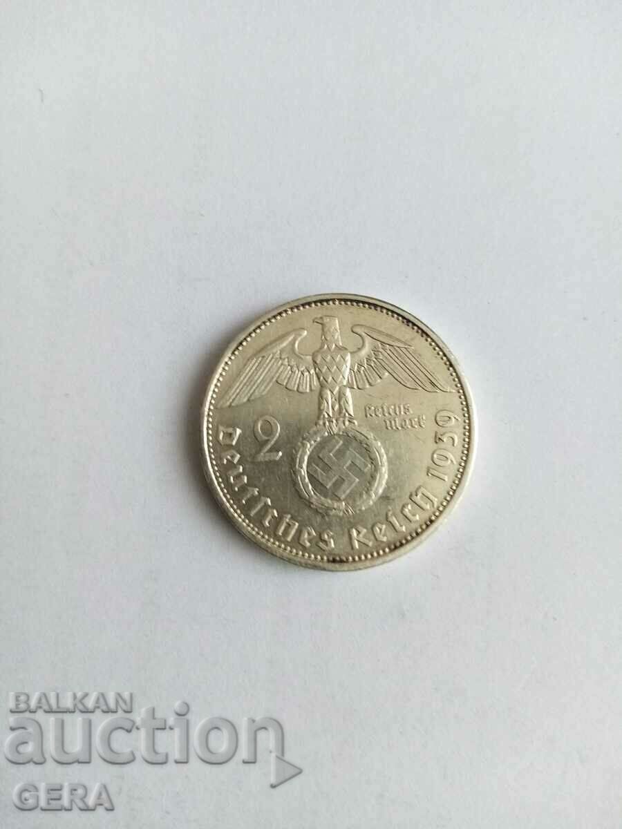coin 2 marks 1939 Germany with price 30.00 BGN | € 15.34 coin 2 marks 1939 Germany with price 30.00 BGN | € 15.34