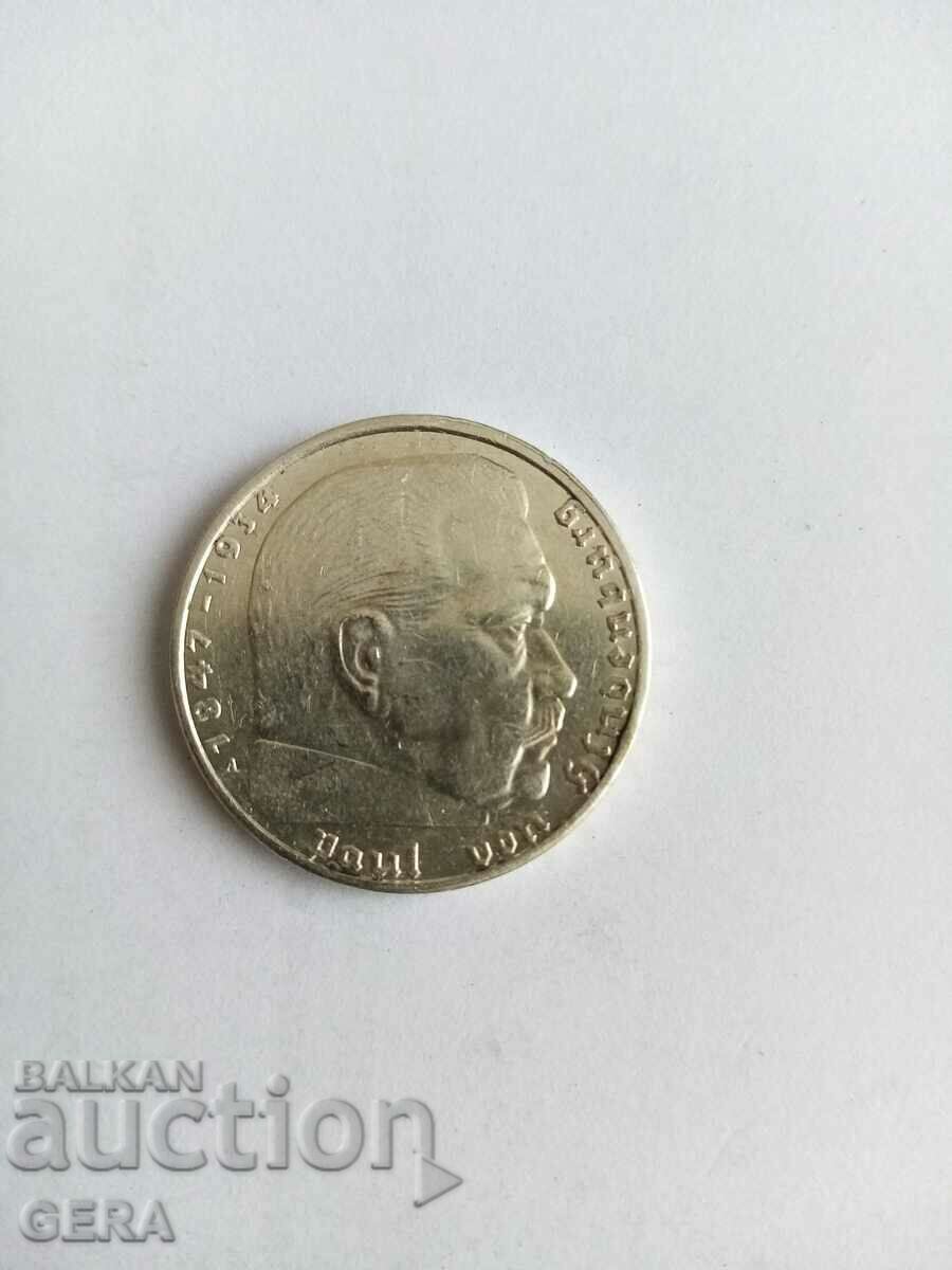 monedă 2 mărci 1939 Germania