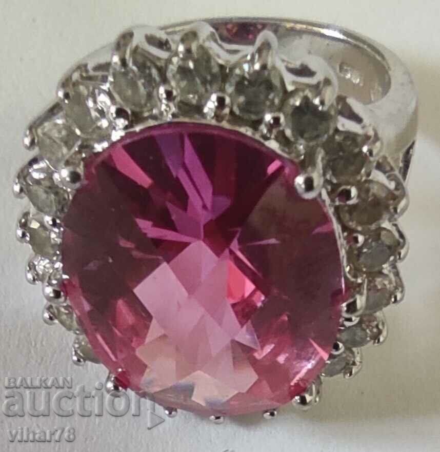 Delivery of SOLID SILVER RING WITH SAPPHIRE