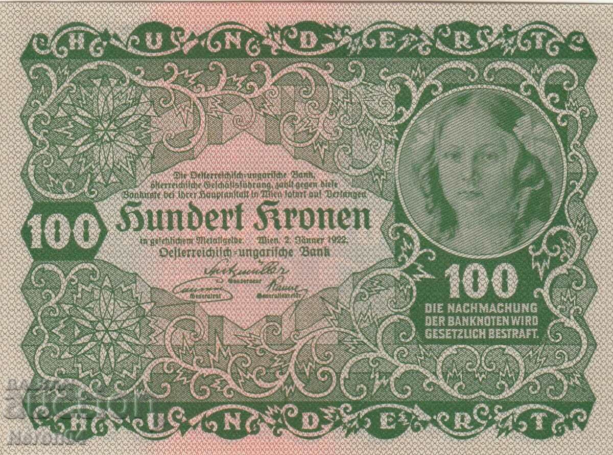 100 de coroane 1922, Austria