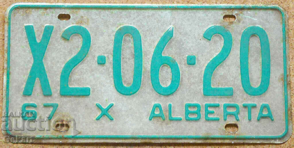 Placă de înmatriculare canadiană ALBERTA 1967