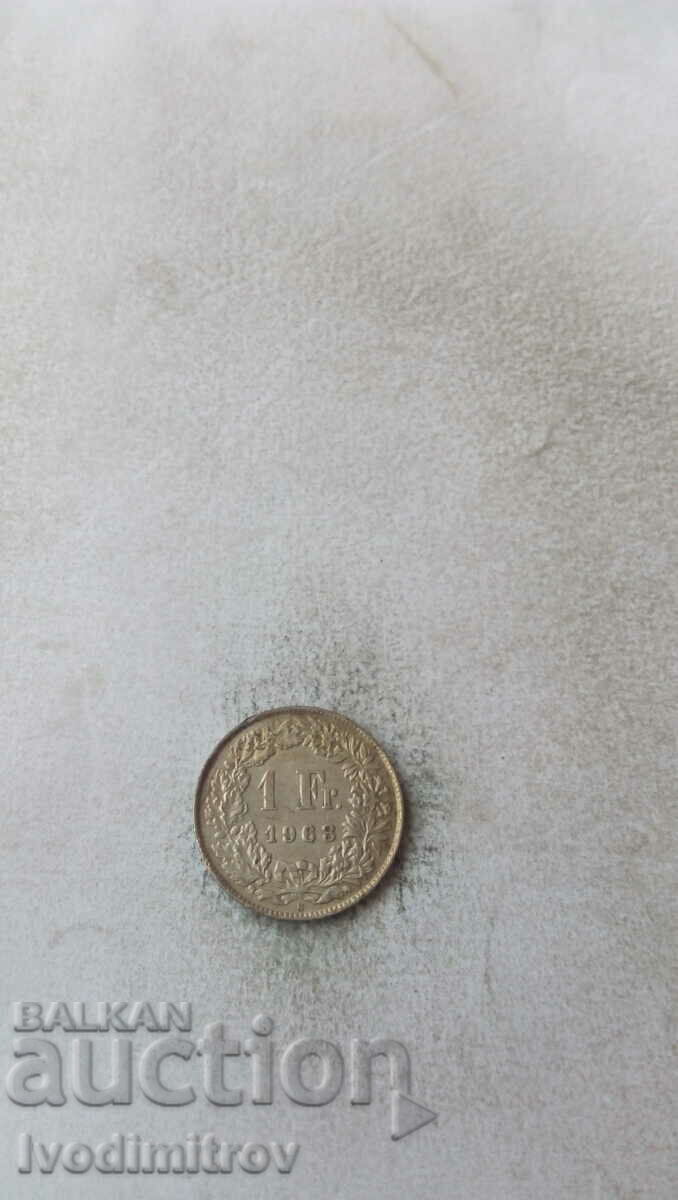 Ελβετία 1 φράγκο 1963 Silver