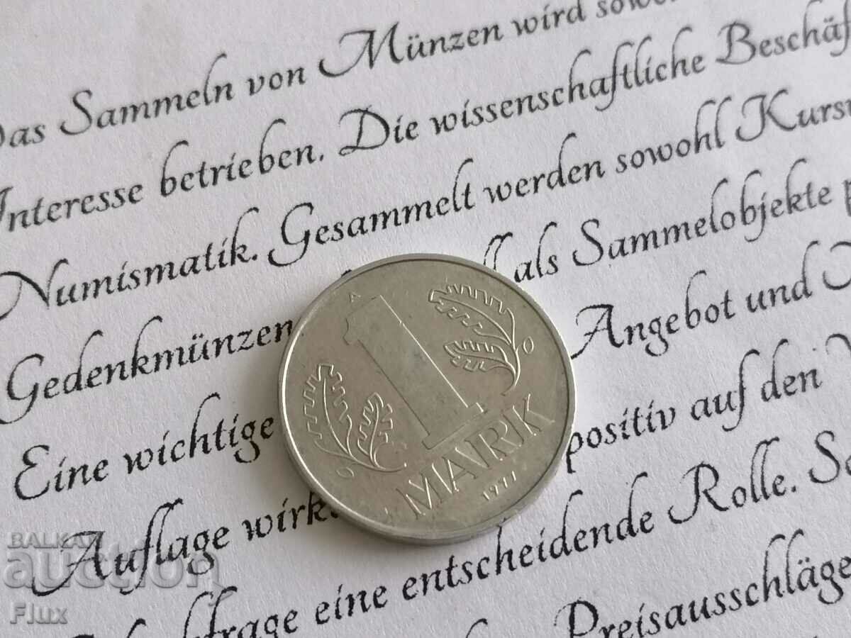Монета - Германия - 1 марка | 1977г.; серия А