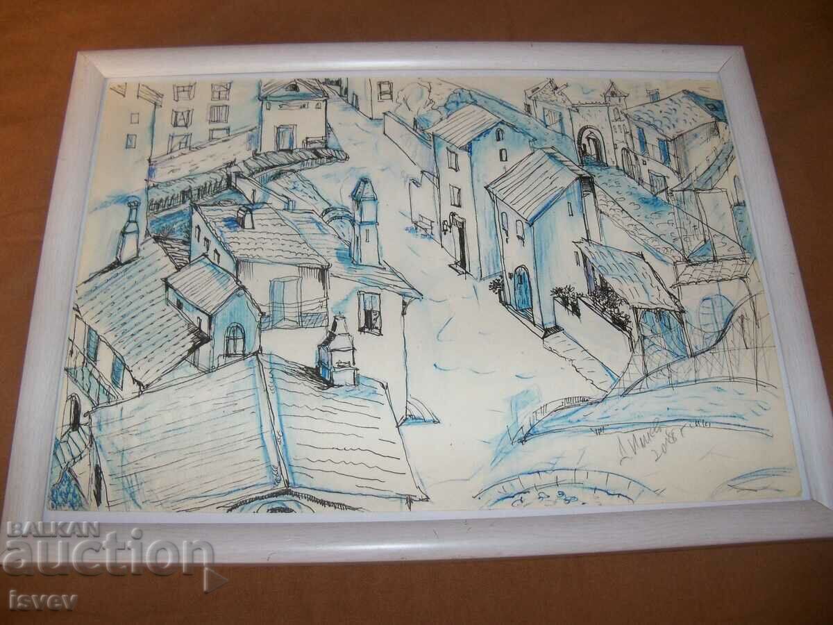 Peisaj urban, grafică a artistei Desislava Ilieva cu preț 48.00 BGN | € 24.54 Peisaj urban, grafică a artistei Desislava Ilieva cu preț 48.00 BGN | € 24.54