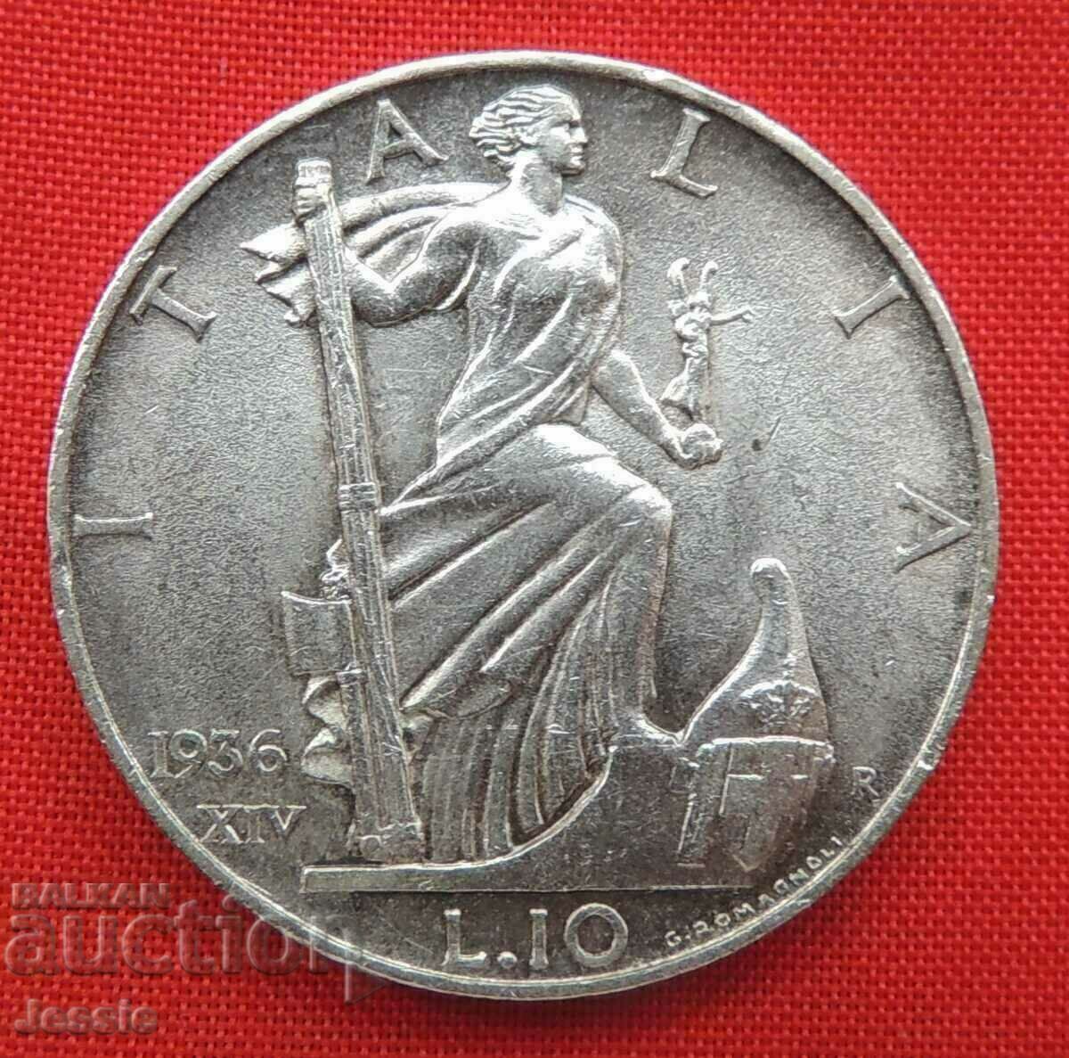 10 λιρέτες 1936 Ιταλία