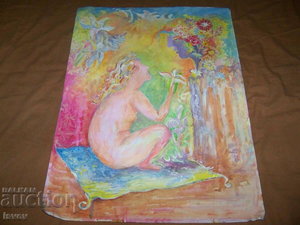 Delivery of "Conversation" a beautiful painting by the artist Desislava Ilieva. Delivery of "Conversation" a beautiful painting by the artist Desislava Ilieva.