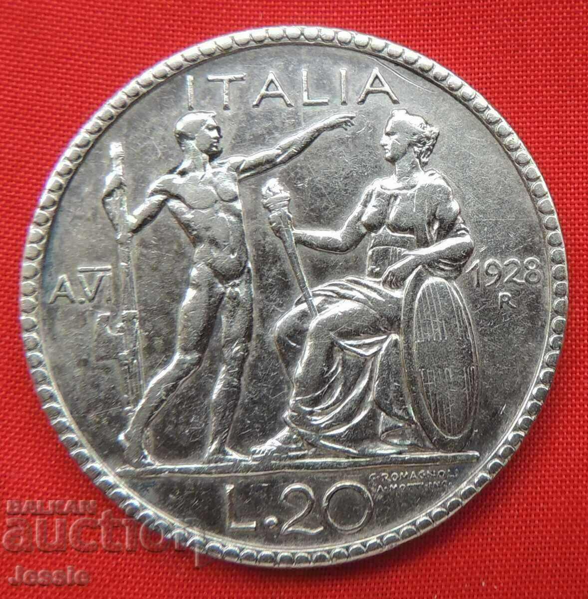 20 Lire 1928 R Italy