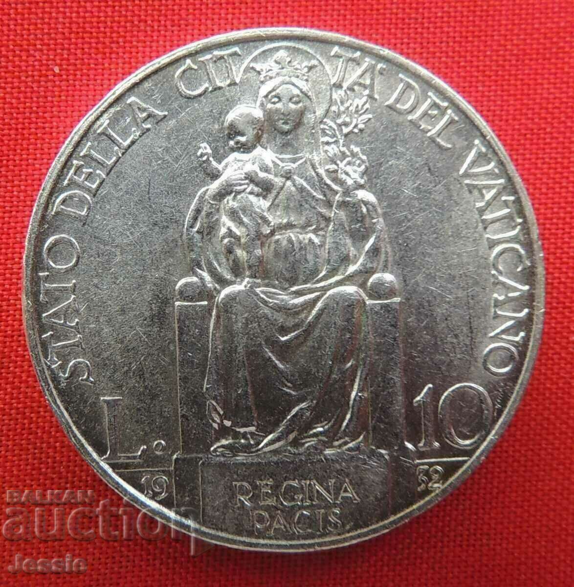 10 lira 1932 Vatican Pope Pius XI silver Compare and Rate!