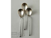 3 silver-plated pewter spoons for tea, coffee