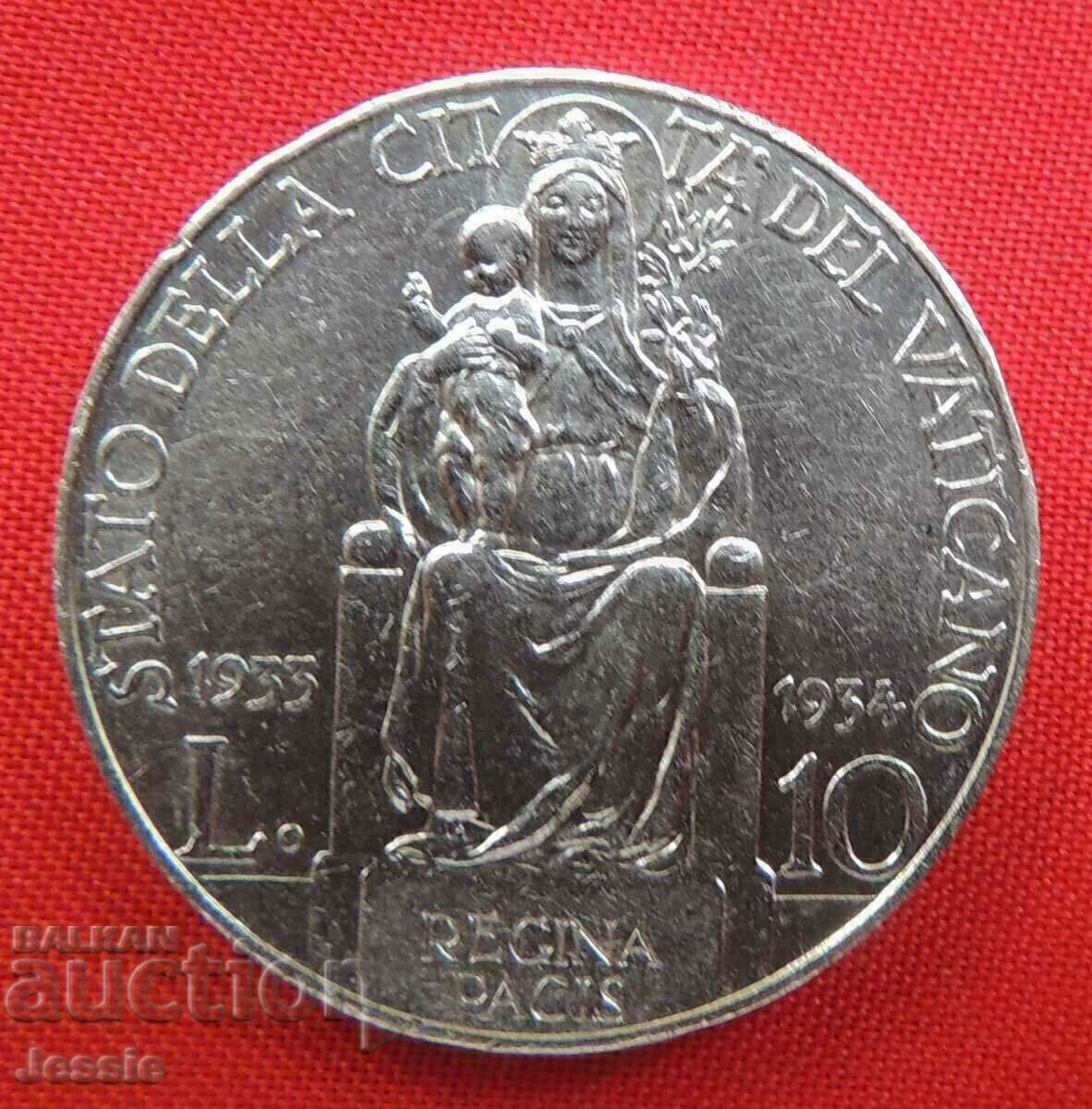 Auction 10 lira 1933 - 1934 Vatican Pope Pius XI silver Jubilee ! Auction 10 lira 1933 - 1934 Vatican Pope Pius XI silver Jubilee !