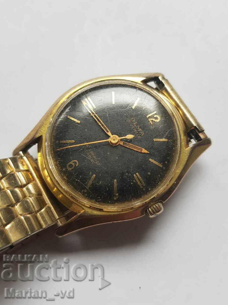 OLMA 17 Jewels Gold Plated Men's Mechanical Watch with price 70.00 BGN | € 35.79