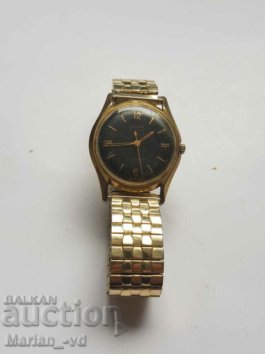 Позлатен мъжки механичен часовник OLMA 17 Jewels
