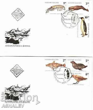 1995 Antarctic Fauna 6 stamps- 2 FDC