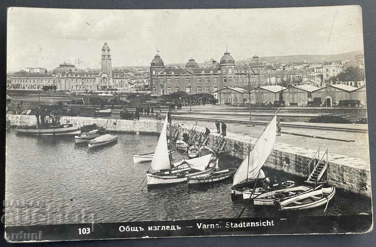2946 Царство България Варна общ изглед пристанище гара 1933г
