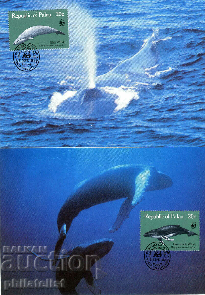 Палау 1983 -  4 броя Карти Максимум - WWF