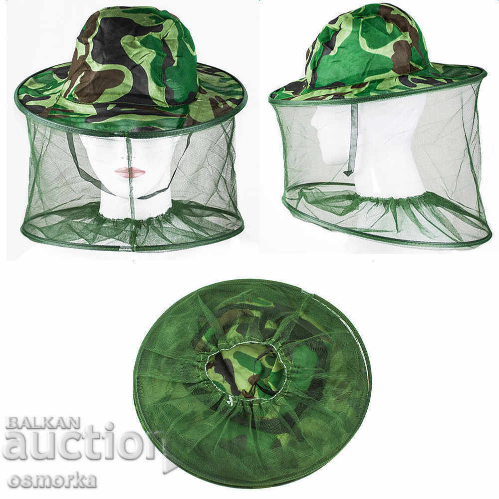 A new hat with a net protects against mosquitoes for fishermen and beekeepers
