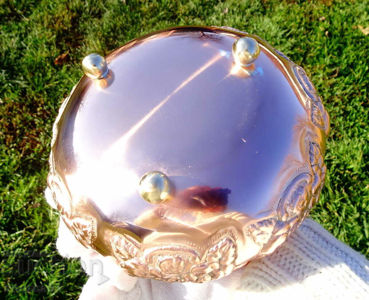Delivery of Copper vessel, embossed grapes, flowers, baroque.