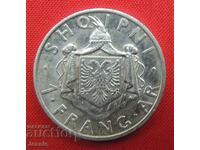 1 Franc 1937 R Albania argint CALITATE !