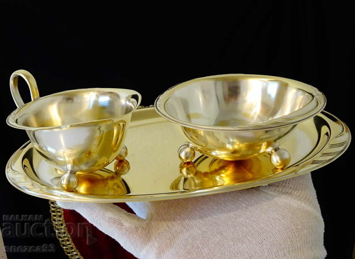 WMF Bronze Serving Set, Pitcher, Bowl, Tray with price 46.00 BGN | € 23.52