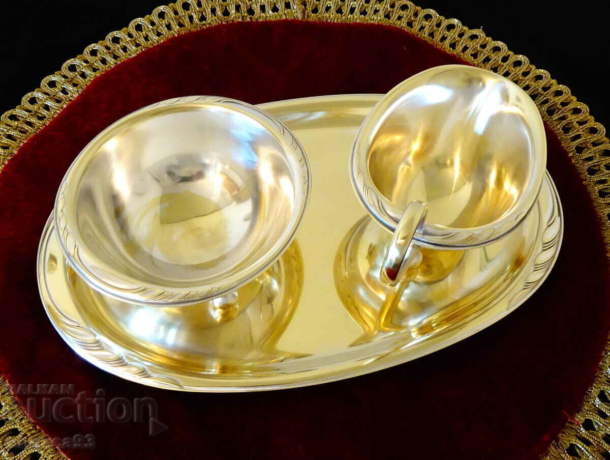 WMF Bronze Serving Set, Pitcher, Bowl, Tray - 5