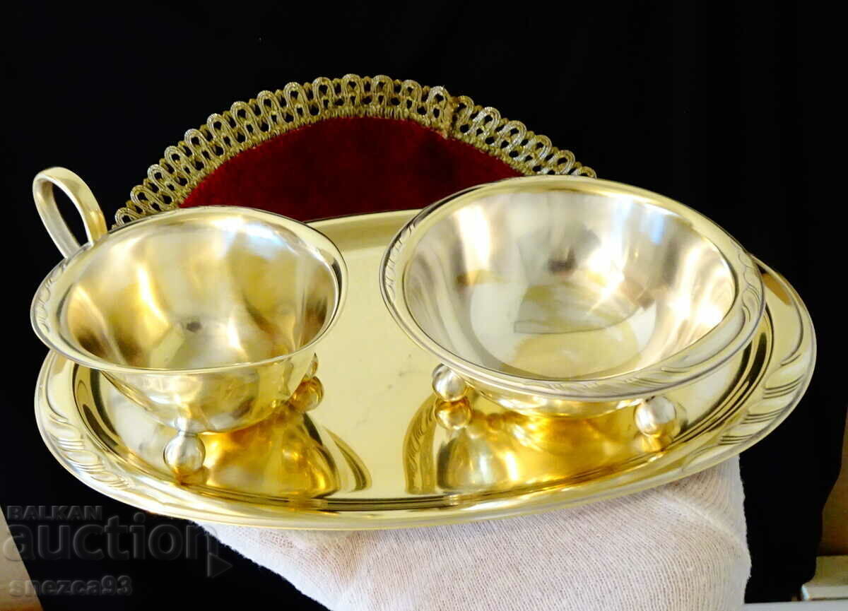 WMF Bronze Serving Set, Pitcher, Bowl, Tray - 6