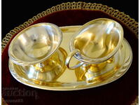 WMF serving set, saucer, mustard bowl, tray.