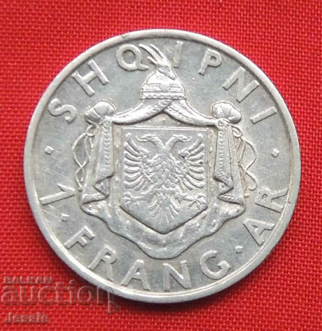 1 Franc 1935 R Albania silver QUALITY !