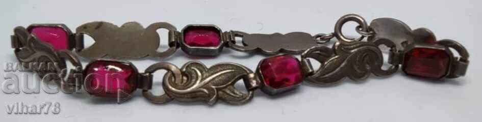 Auction Old silver bracelet with tourmaline Auction Old silver bracelet with tourmaline