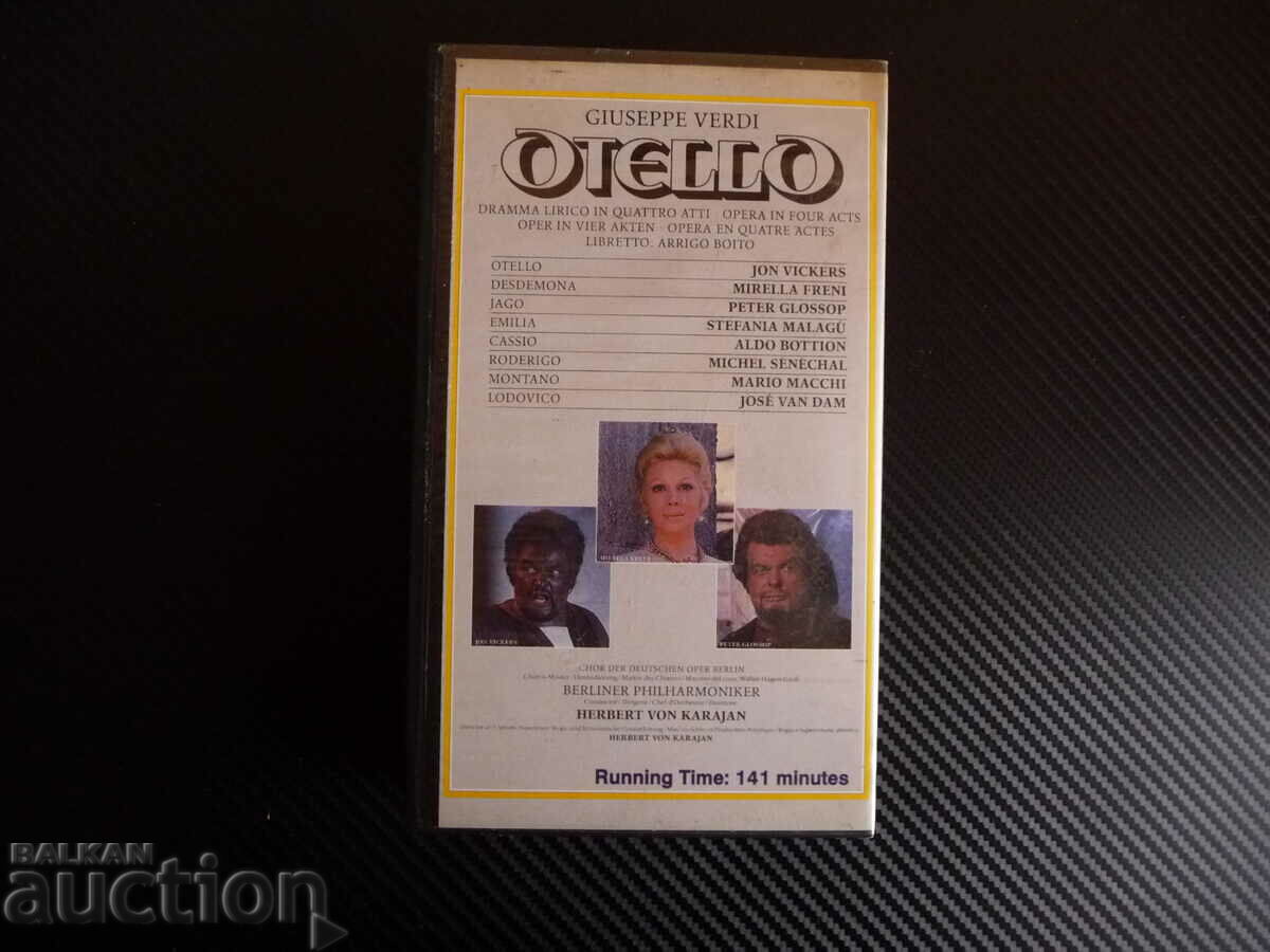 Auction Otello Giuseppe Verdi Opera Otello VHS Berlin Opera Auction Otello Giuseppe Verdi Opera Otello VHS Berlin Opera