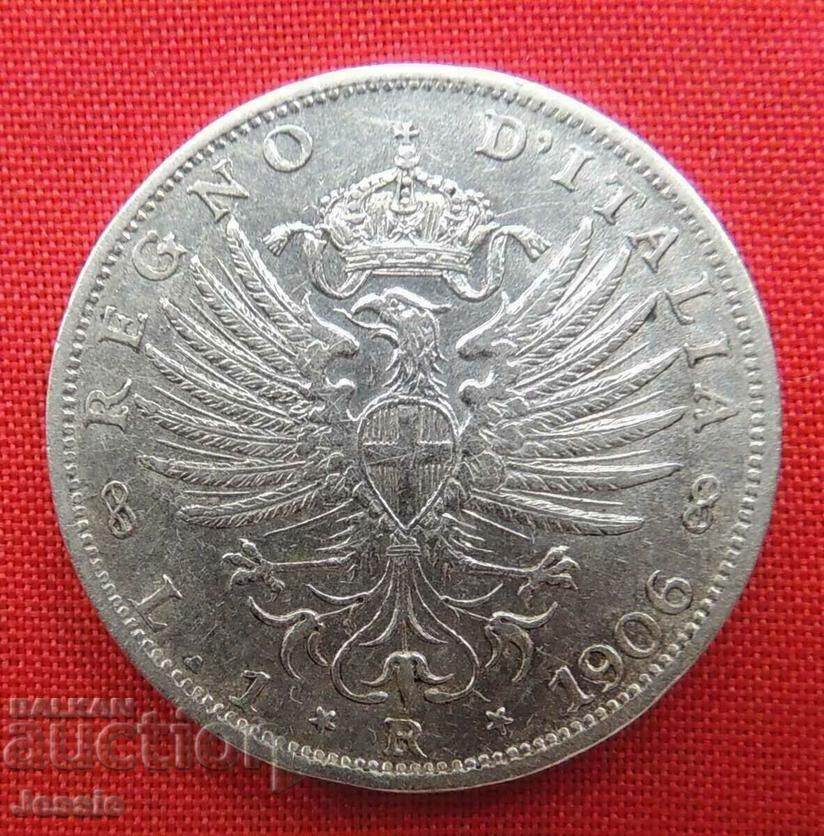 1 lira 1906 R Italy silver Compare and Rate!