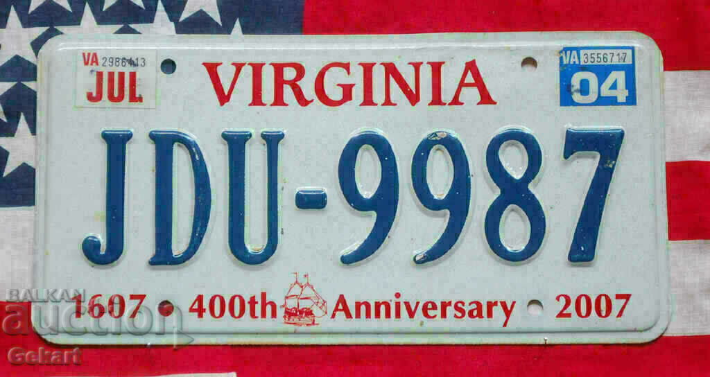 Αμερικανική πινακίδα κυκλοφορίας VIRGINIA