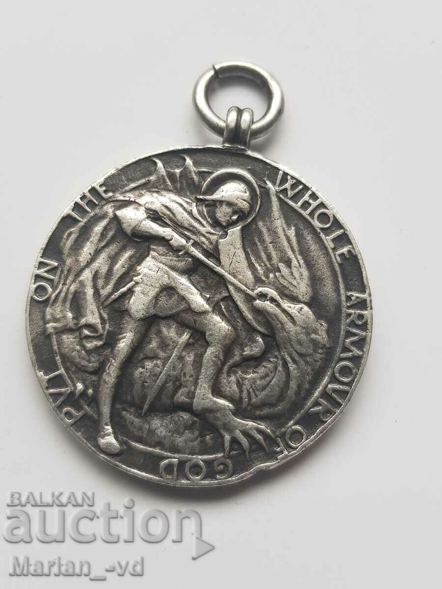 Old English silver medal from 1915